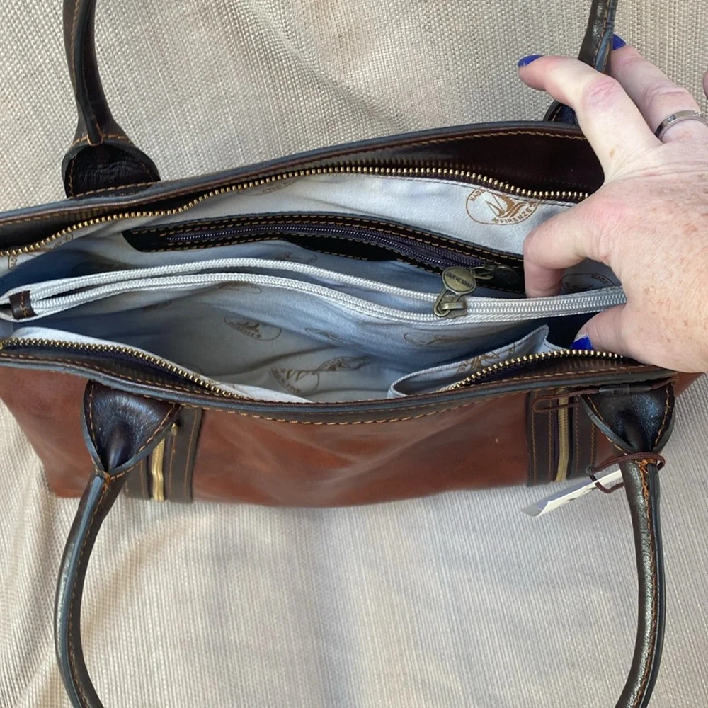 Pelletterie Firenze Cognac Italian leather handmade handbag - Picture 9 of 13